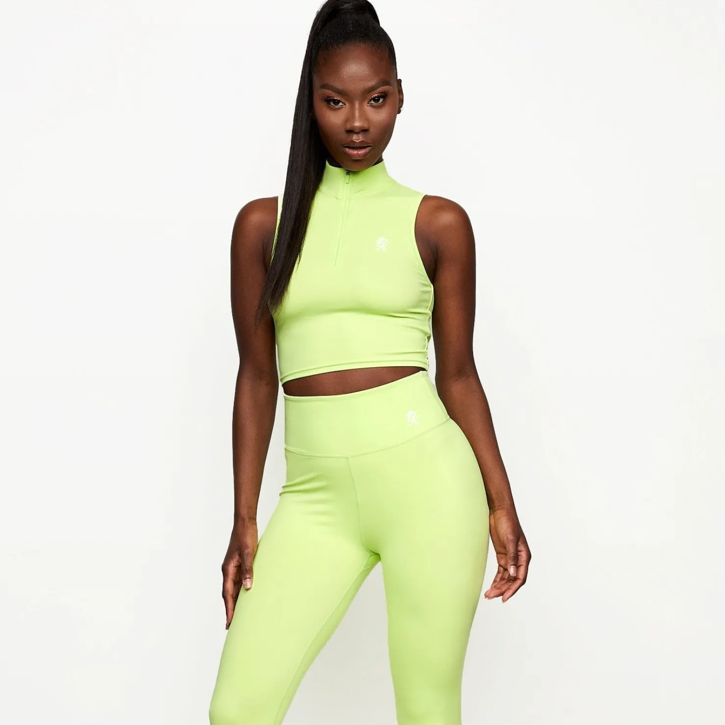 Tops & T-Shirts<Gym King 365 1/4 Zip Tank Citrus Green