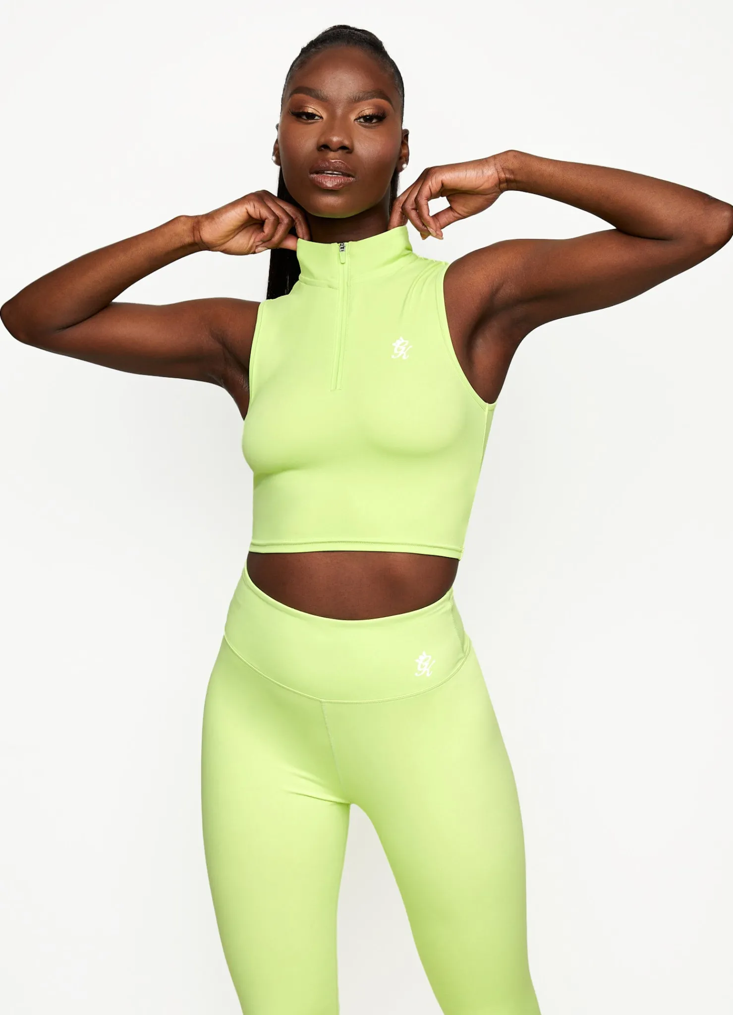 Tops & T-Shirts<Gym King 365 1/4 Zip Tank Citrus Green