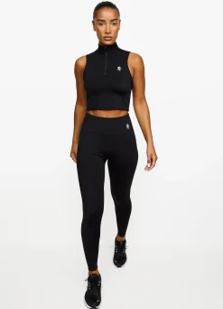 Tops & T-Shirts<Gym King 365 1/4 Zip Tank Black