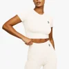 Tops & T-Shirts<Gym King 365 Cap Sleeve Crop Tee Cream