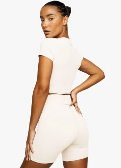 Tops & T-Shirts<Gym King 365 Cap Sleeve Crop Tee Cream