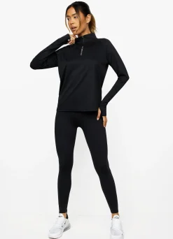 Tops & T-Shirts<Gym King 1/4 Funnel Black