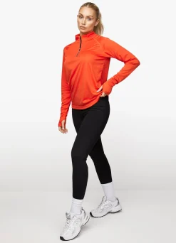 Tops & T-Shirts<Gym King 1/4 Funnel Tangerine