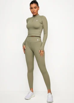 Tops & T-Shirts<Gym King 365 Long Sleeve 1/4 Zip Pale Olive