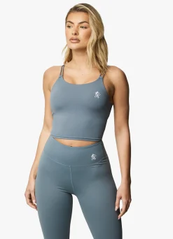 Gymwear<Gym King 365 Longline Tank Sports Bra Petrol Blue