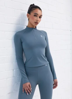 Gymwear<Gym King 365 Ls 1/4 Zip Petrol Blue
