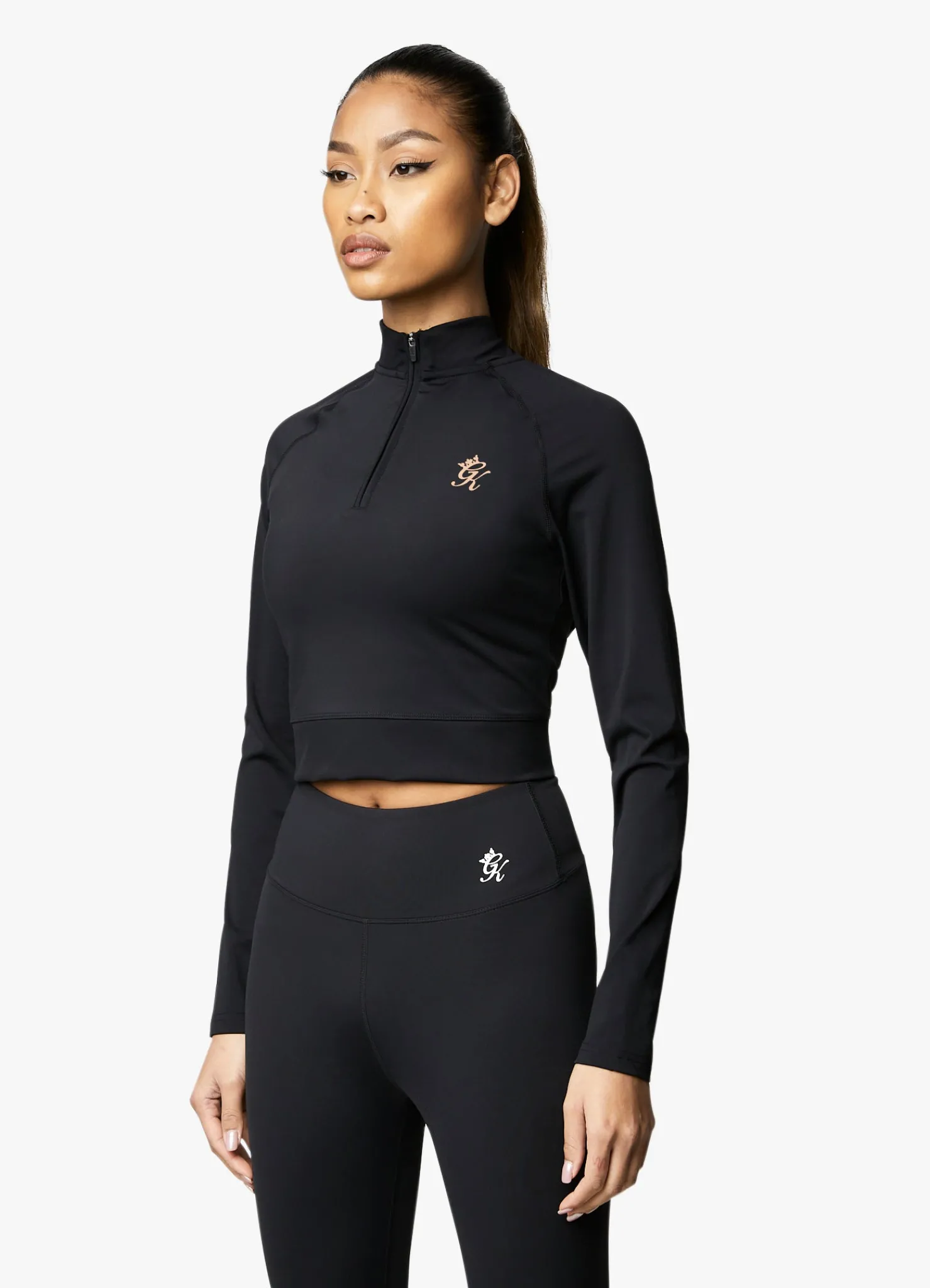 Gymwear<Gym King 1/4 Zip Funnel Black/Rose Gold