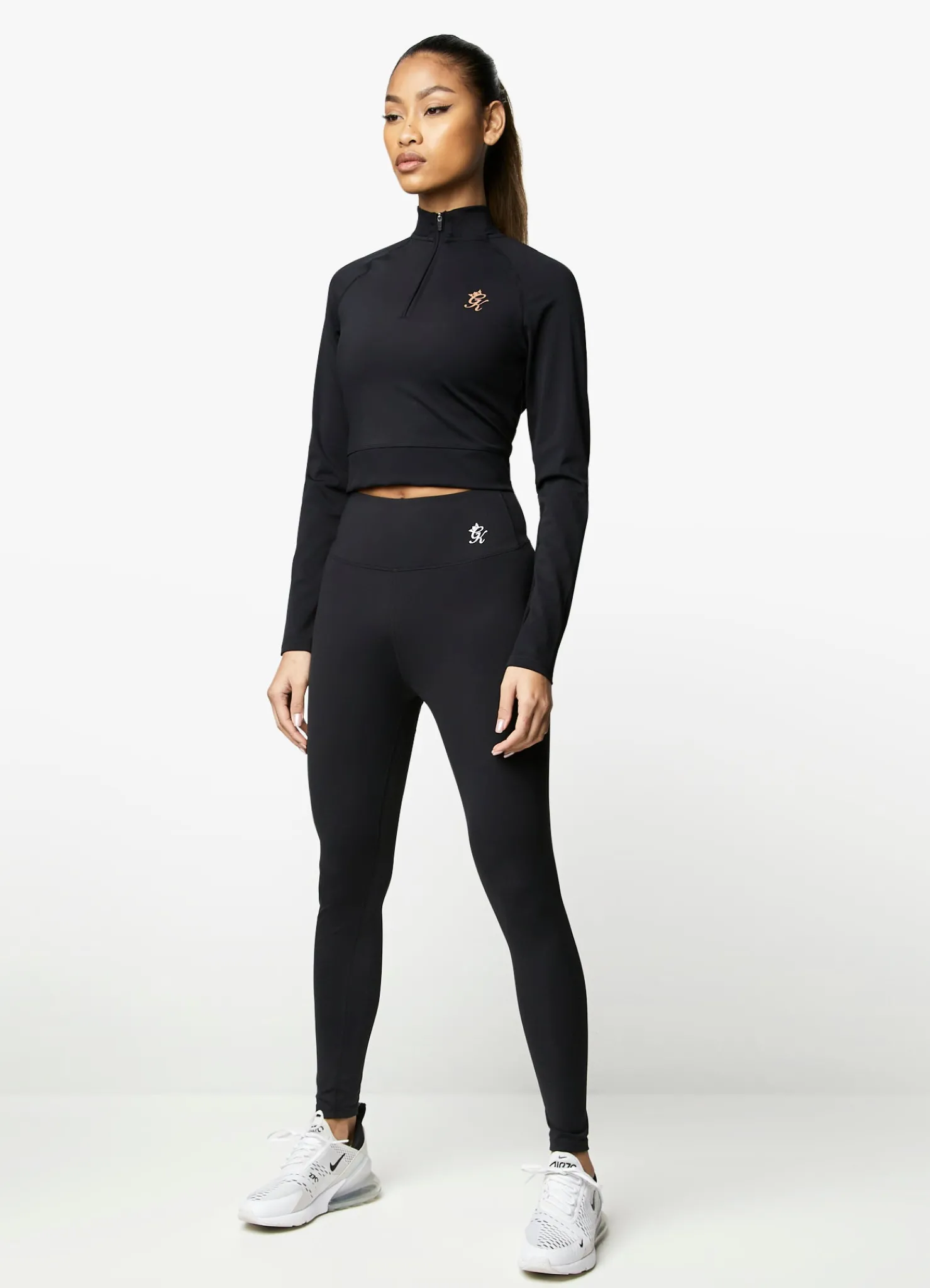 Gymwear<Gym King 1/4 Zip Funnel Black/Rose Gold