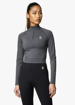 Gymwear<Gym King 1/4 Zip Funnel Dark Grey/Silver