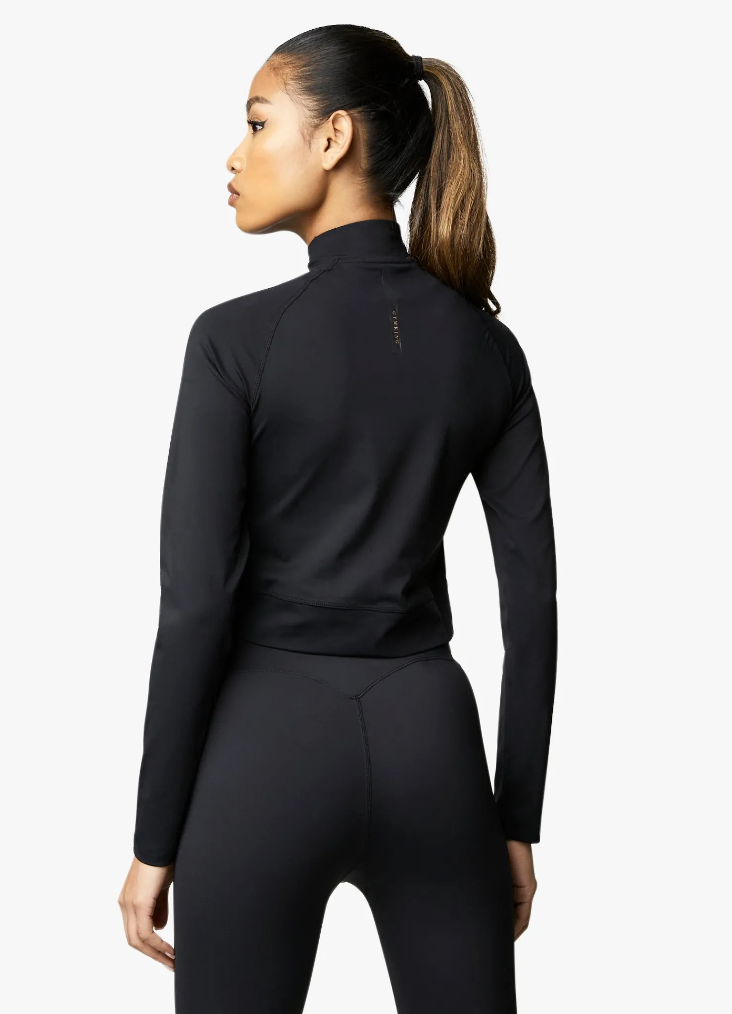 Tops & T-Shirts<Gym King 1/4 Zip Funnel Black/Rose Gold