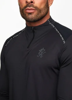 Gymwear<Gym King Ambition Taped 1/4 Zip Funnel Black