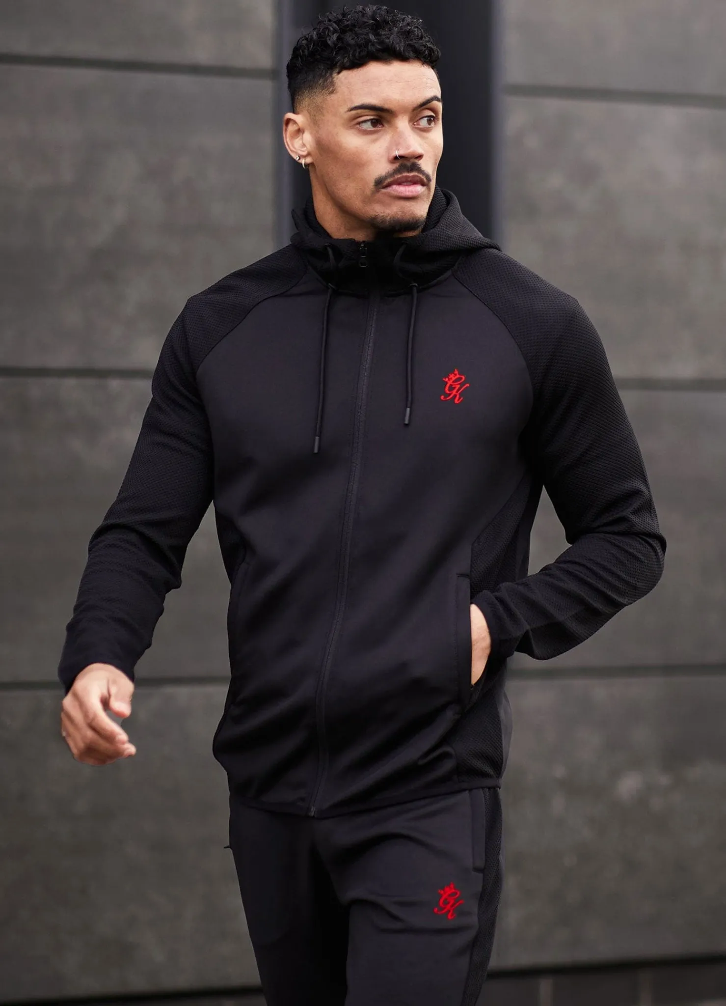 Tracksuit Tops<Gym King Ascent Panel Hood Black