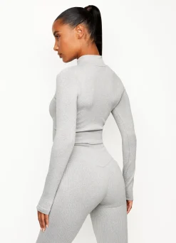 Tops & T-Shirts<Gym King Balance 1/4 Zip Mid Grey Marl