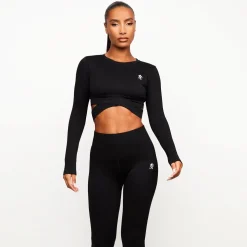 Tops & T-Shirts<Gym King Balance Long Sleeve Top Black