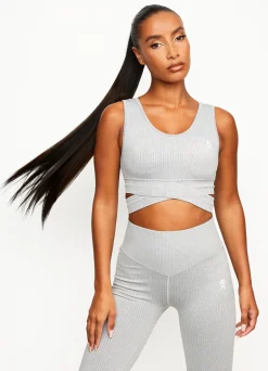 Sports Bras<Gym King Balance Rib Bra Mid Grey Marl