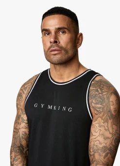 Vests<Gym King Brooklyn Mesh Vest Black