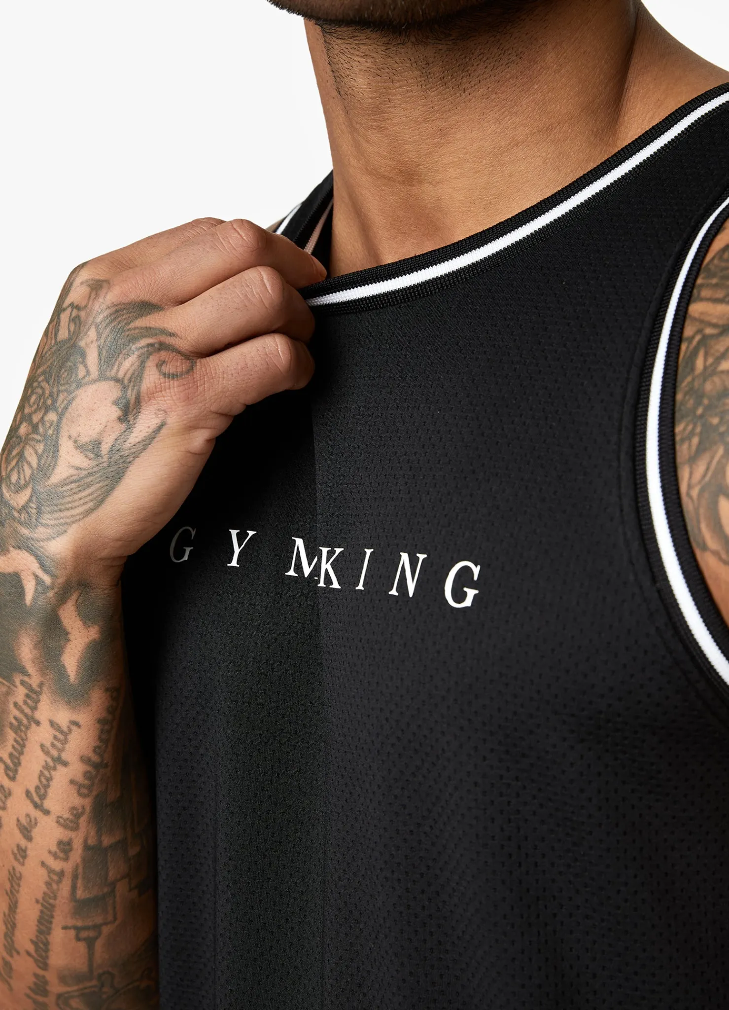 Vests<Gym King Brooklyn Mesh Vest Black