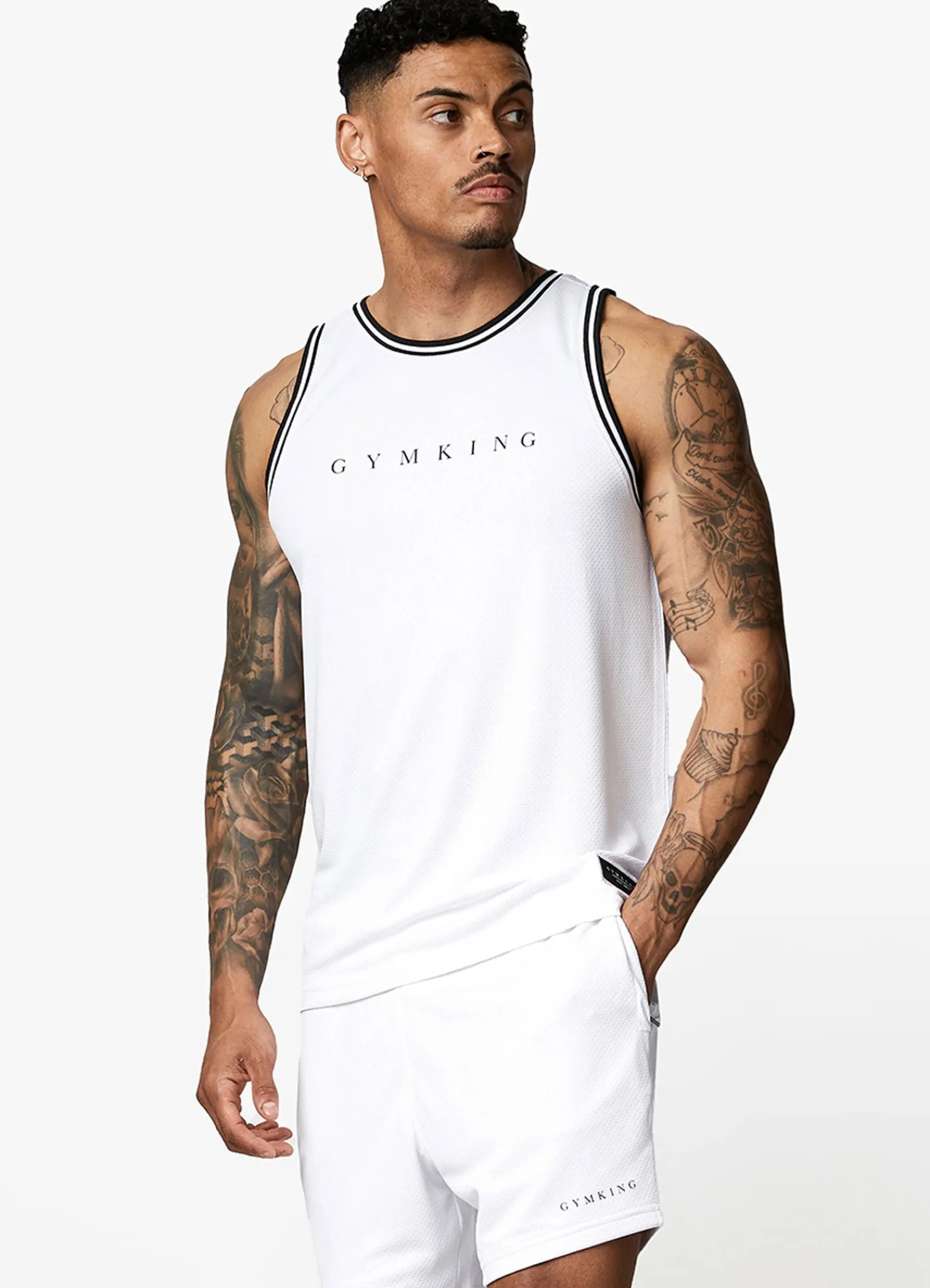 Vests<Gym King Brooklyn Mesh Vest White
