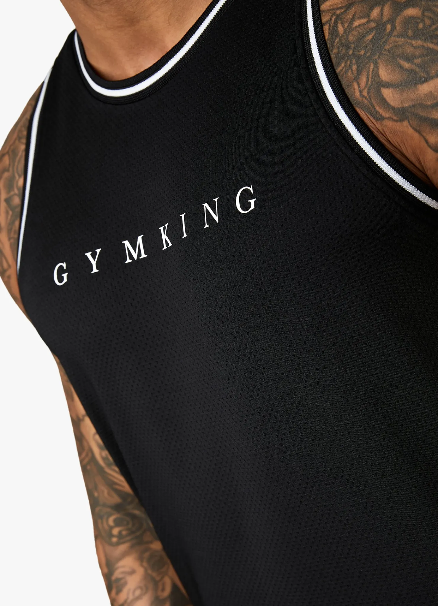 Vests<Gym King Brooklyn Mesh Vest Black