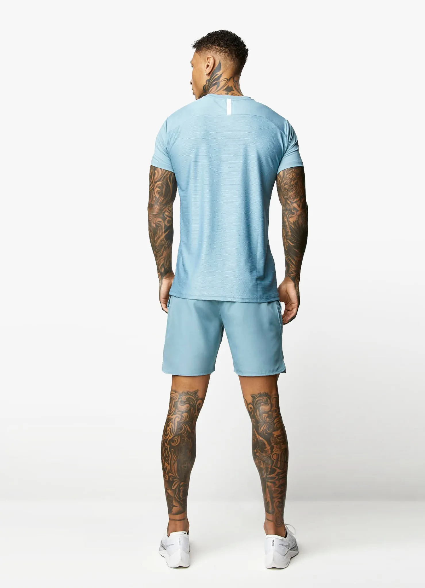 Shorts<Gym King Contrast Flex Short Smoke Blue
