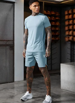 Shorts<Gym King Contrast Flex Short Smoke Blue