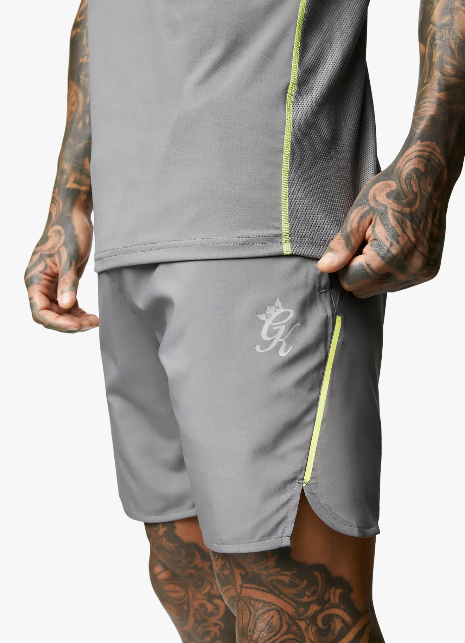 Shorts<Gym King Contrast Flex Short Fossil Grey
