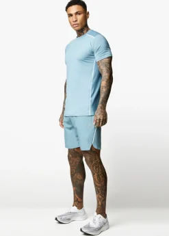 Shorts<Gym King Contrast Flex Short Smoke Blue