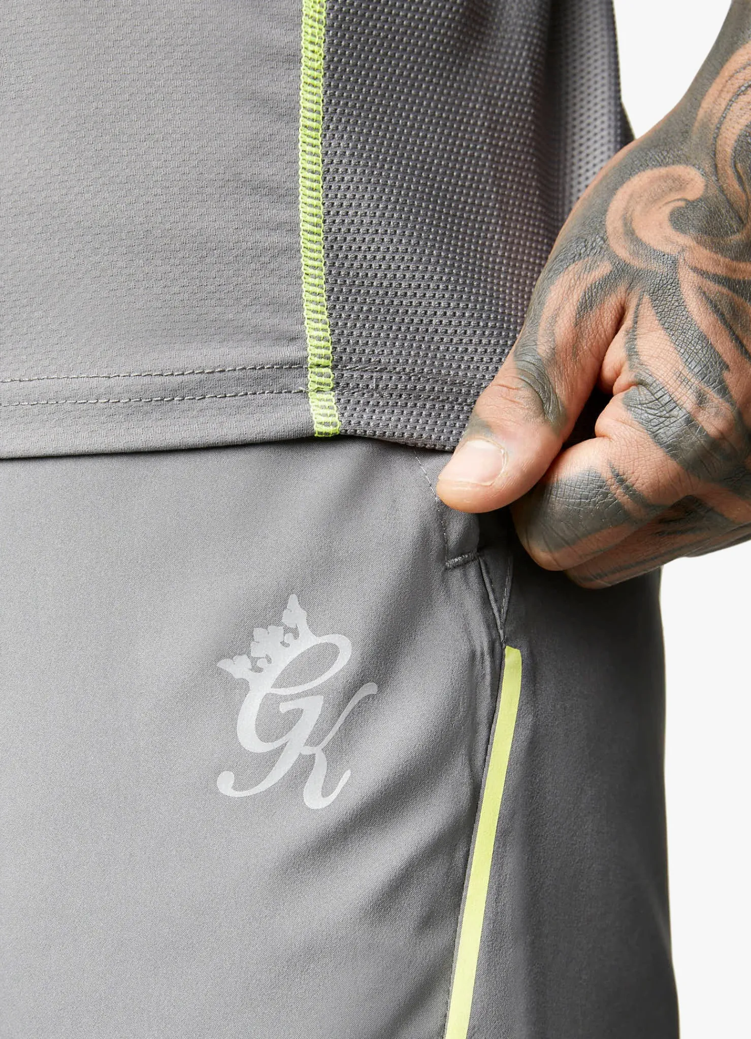 Shorts<Gym King Contrast Flex Short Fossil Grey