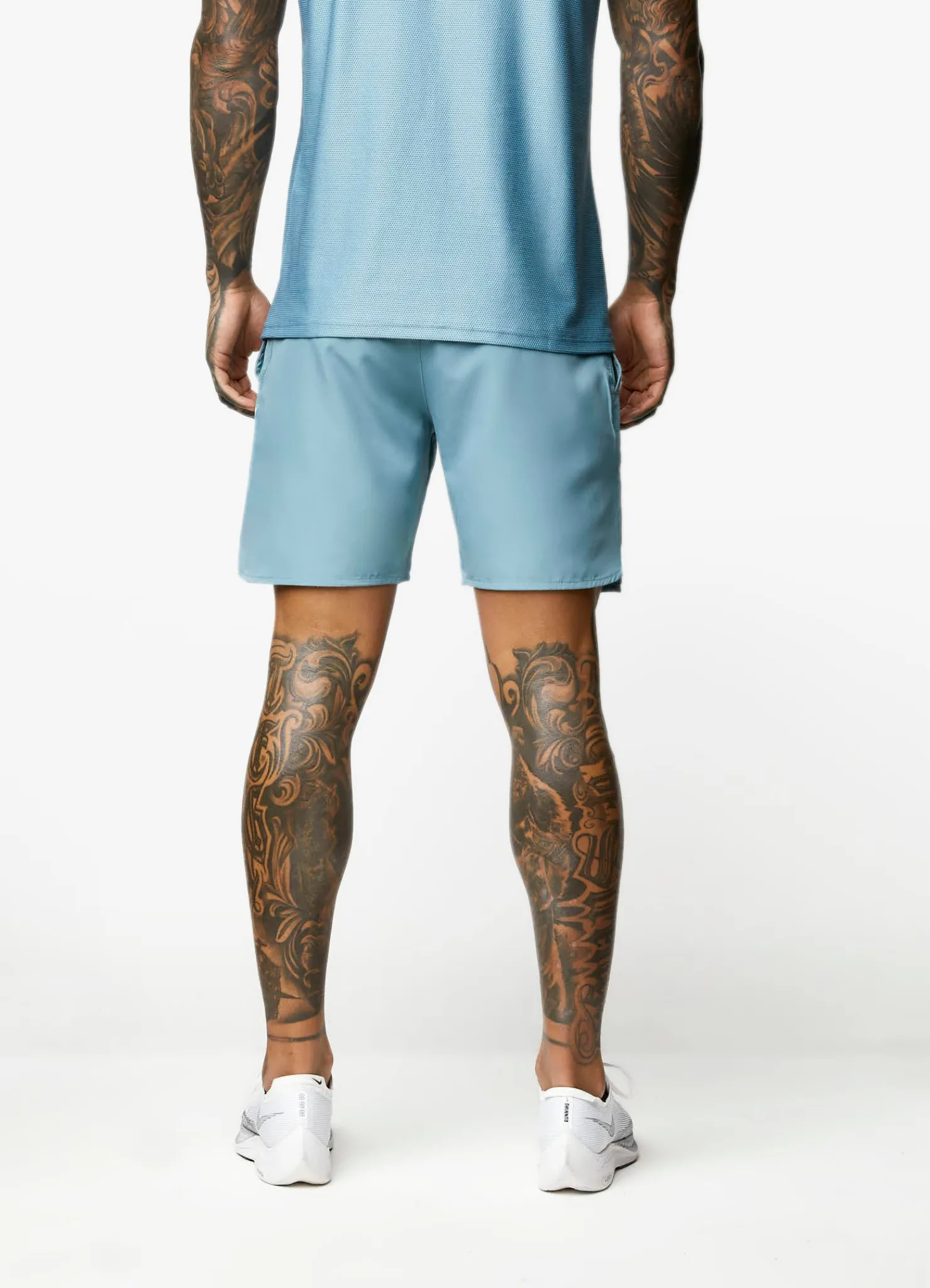 Shorts<Gym King Contrast Flex Short Smoke Blue