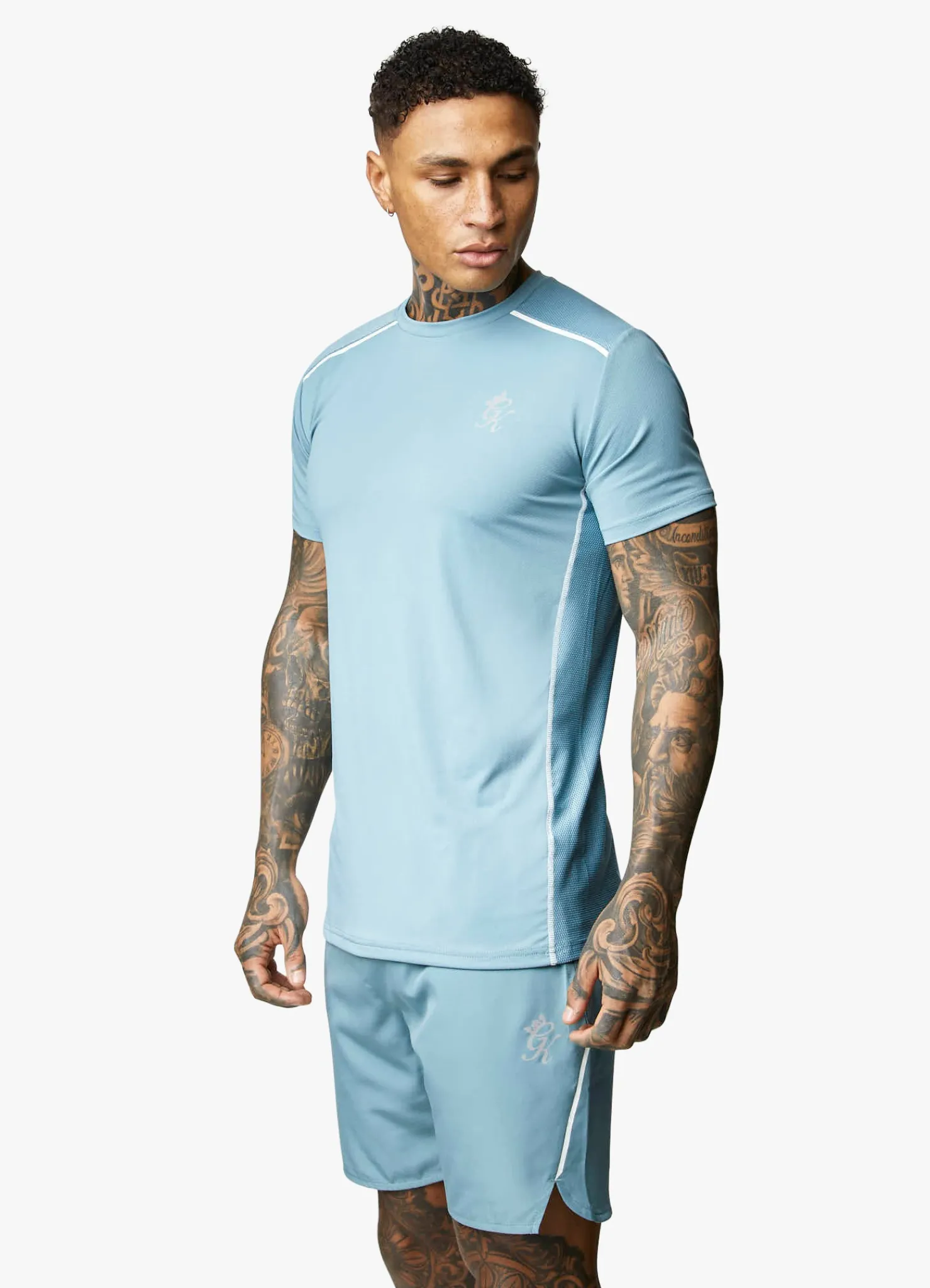 T-Shirts<Gym King Contrast Flex Tee Smoke Blue