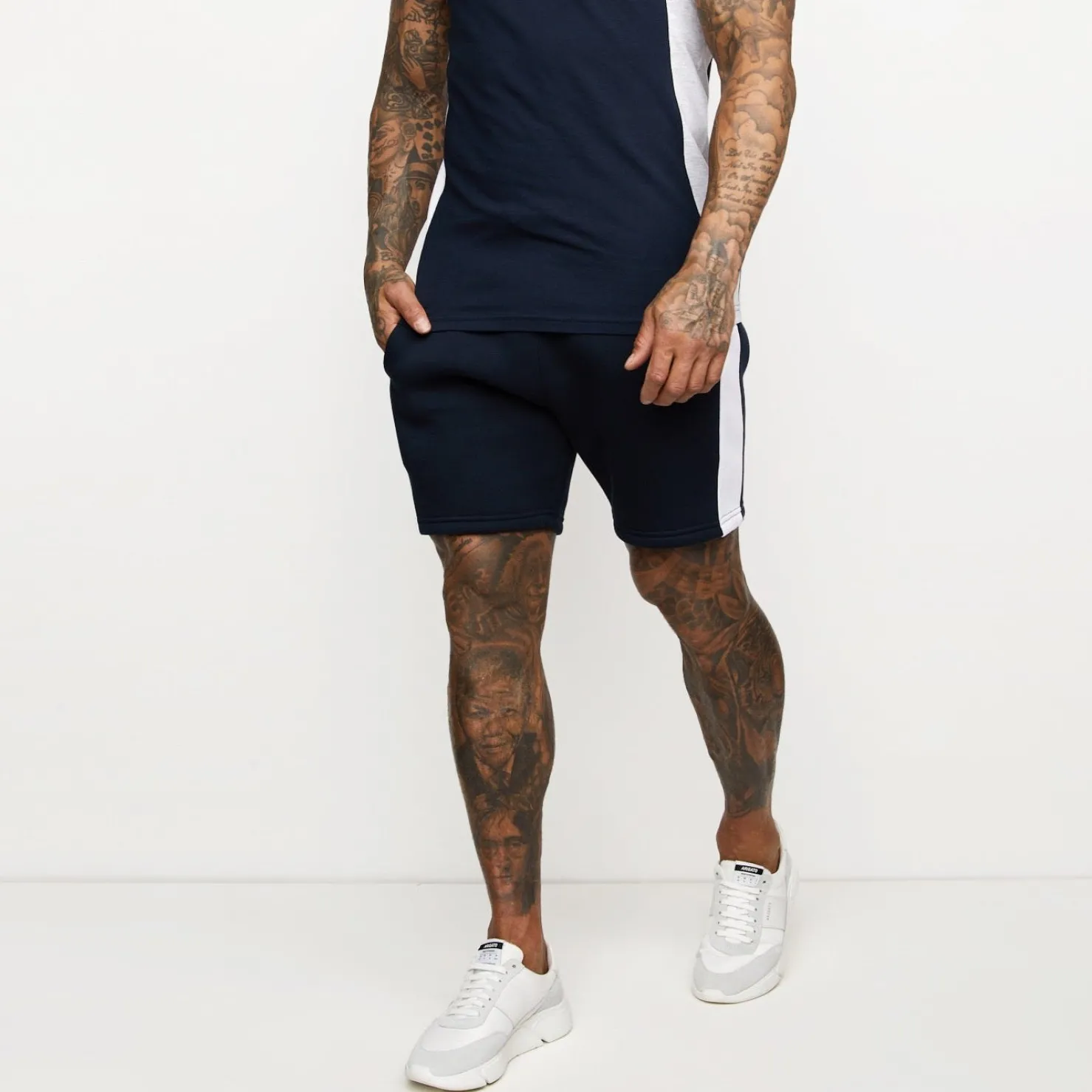 Twin Sets<Gym King Contrast Panel Short Navy/White