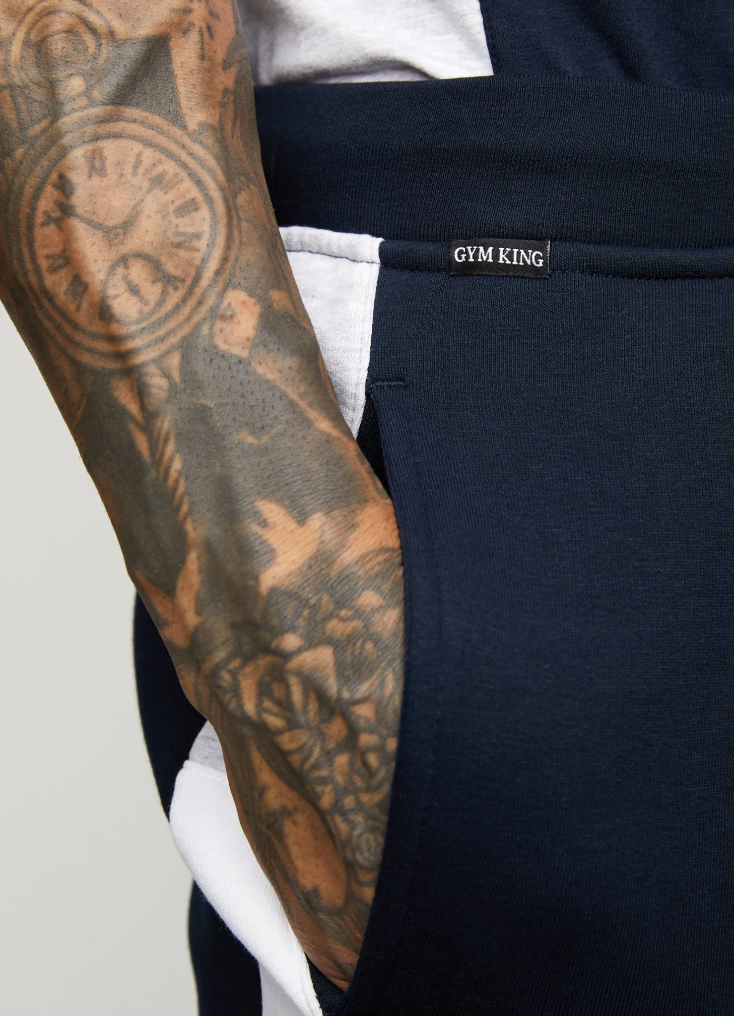 Shorts<Gym King Contrast Panel Short Navy/White