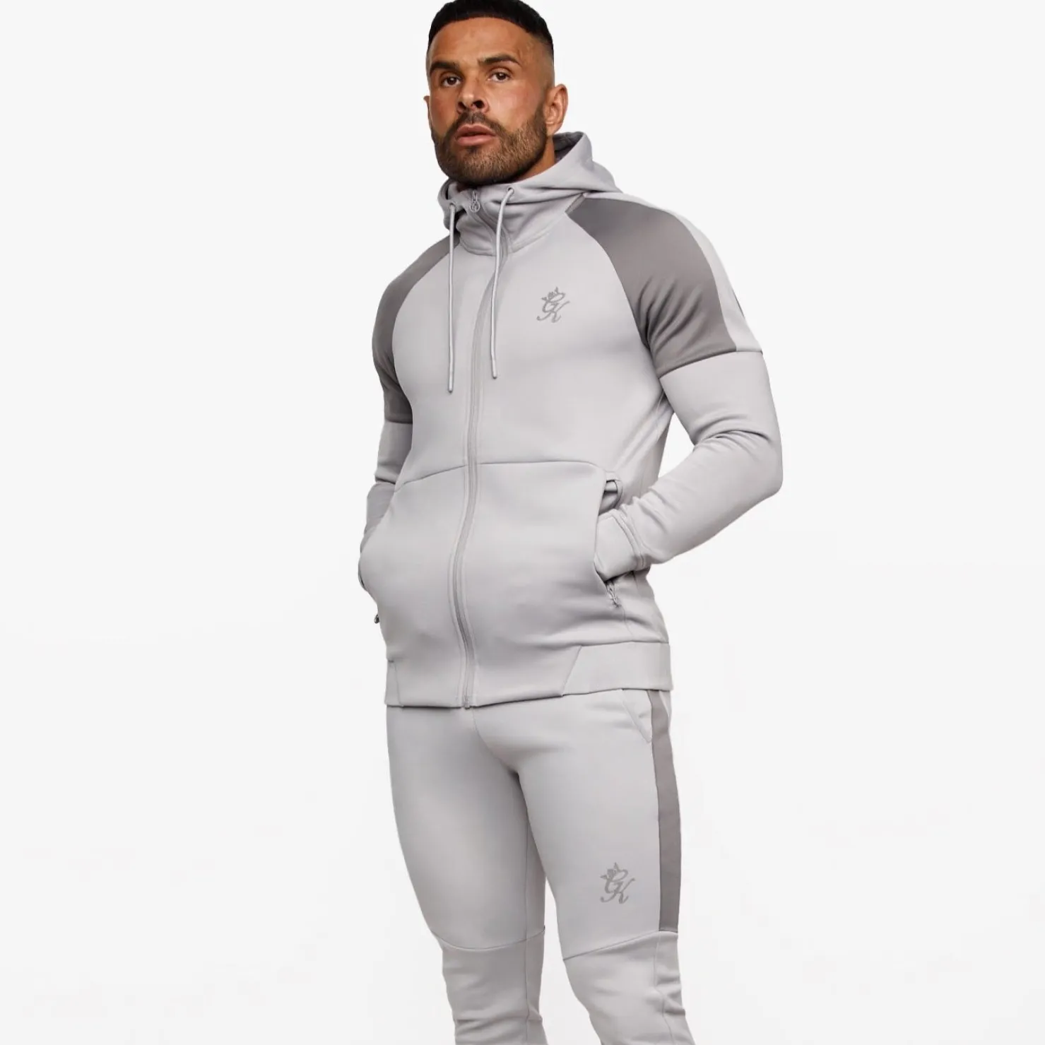 Tracksuit Tops<Gym King Core + Poly Full Zip Shadow Grey