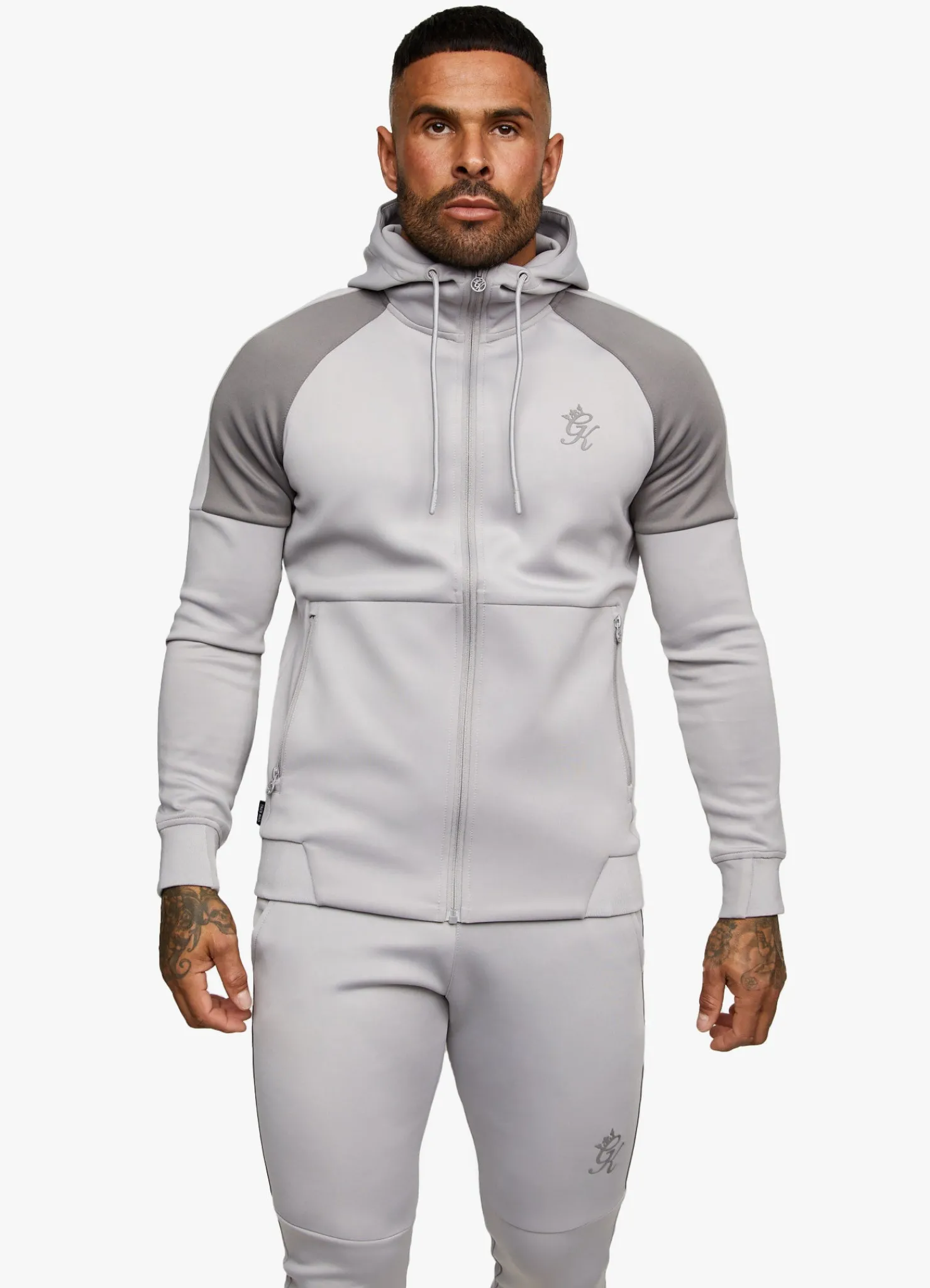 Tracksuit Tops<Gym King Core + Poly Full Zip Shadow Grey