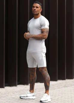 Twin Sets<Gym King Core Plus Poly Short Grey Marl/White