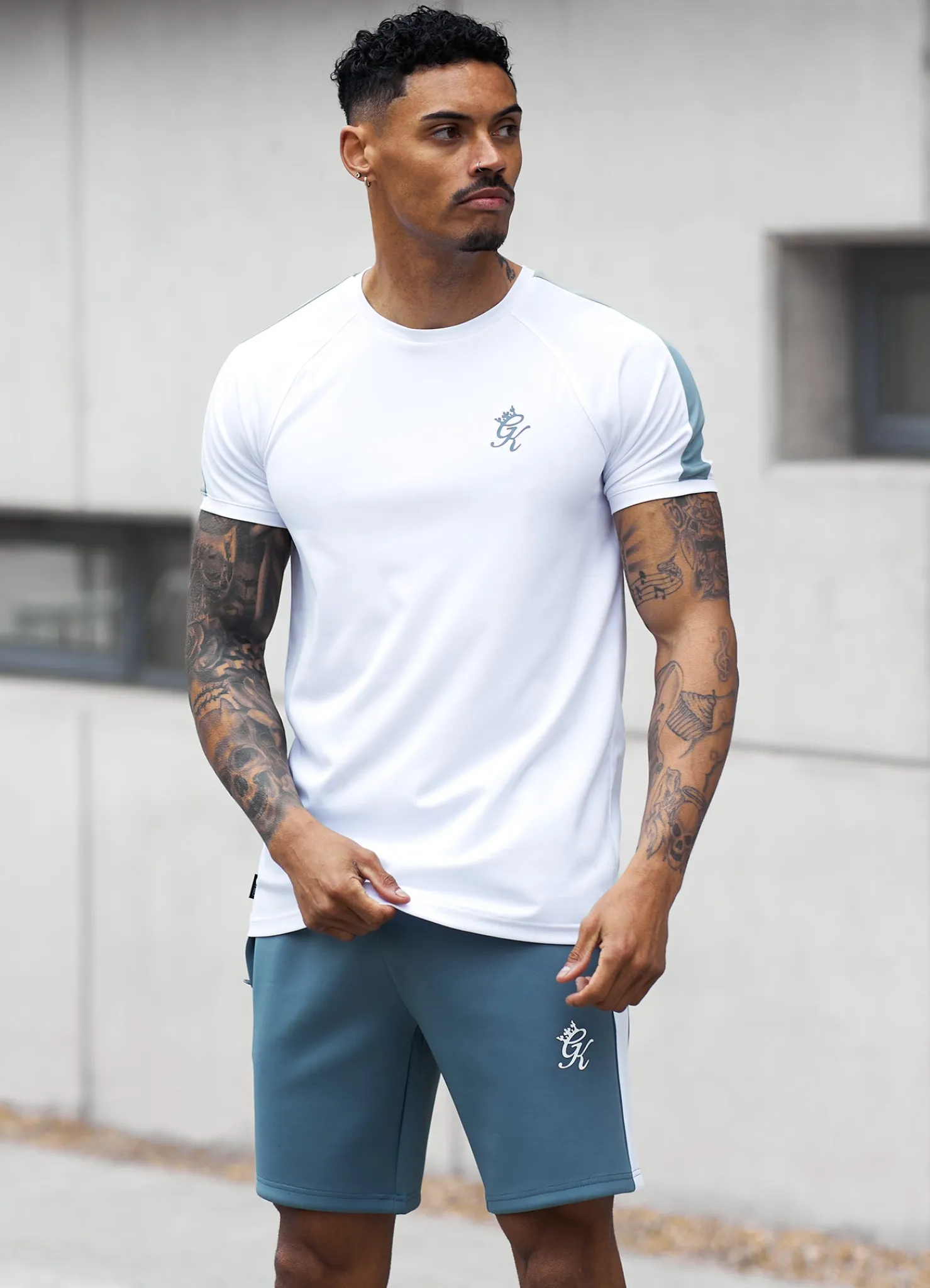 Shorts<Gym King Core Plus Poly Short Smoke Blue/White