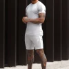 Shorts<Gym King Core Plus Poly Short Grey Marl/White