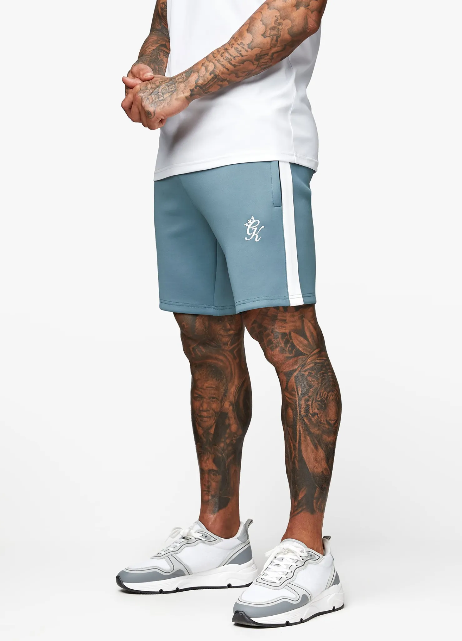 Shorts<Gym King Core Plus Poly Short Smoke Blue/White