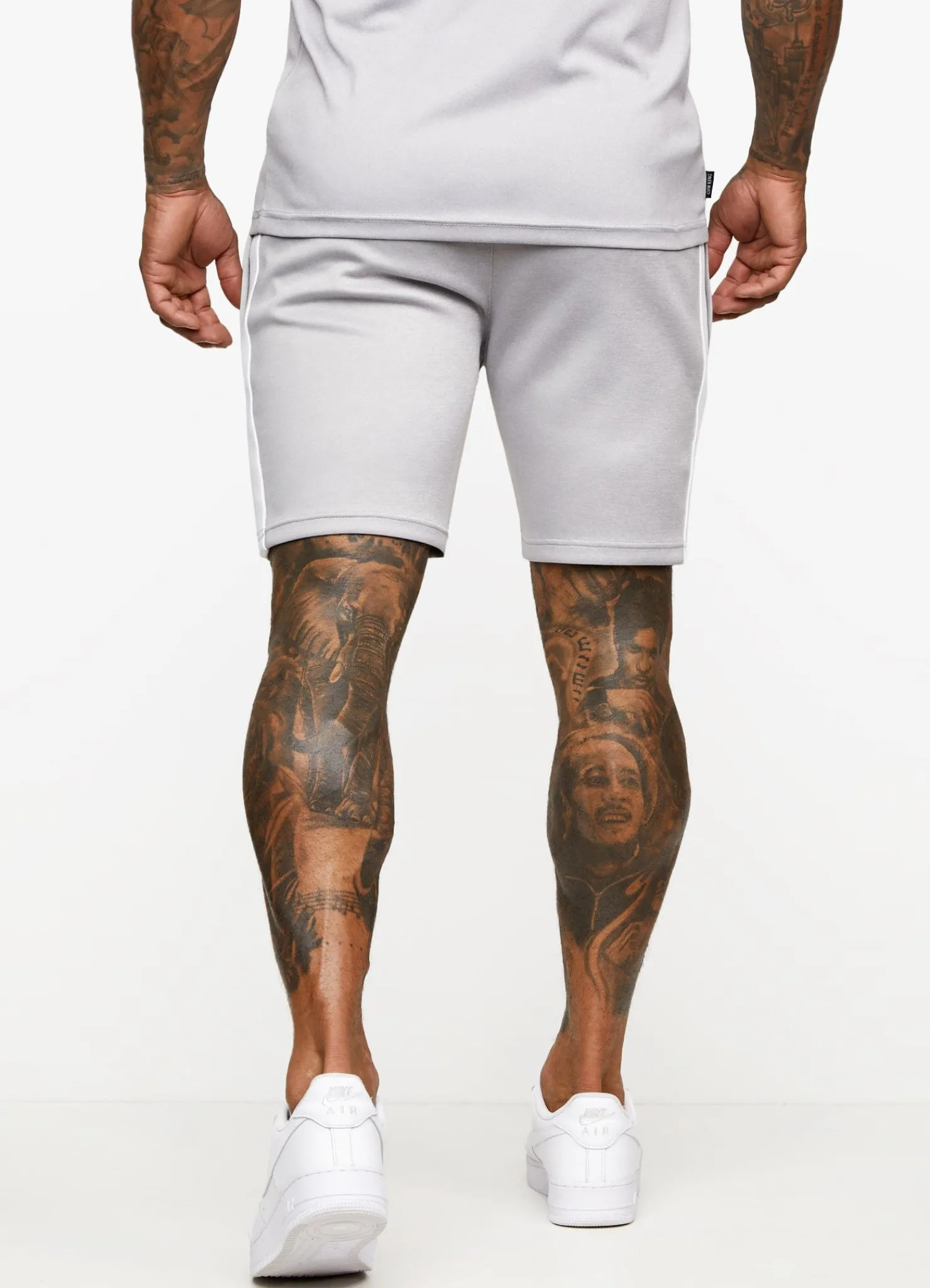 Twin Sets<Gym King Core Plus Poly Short Grey Marl/White