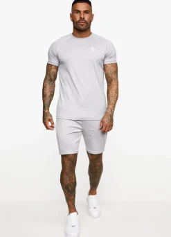 Twin Sets<Gym King Core Plus Poly Short Grey Marl/White
