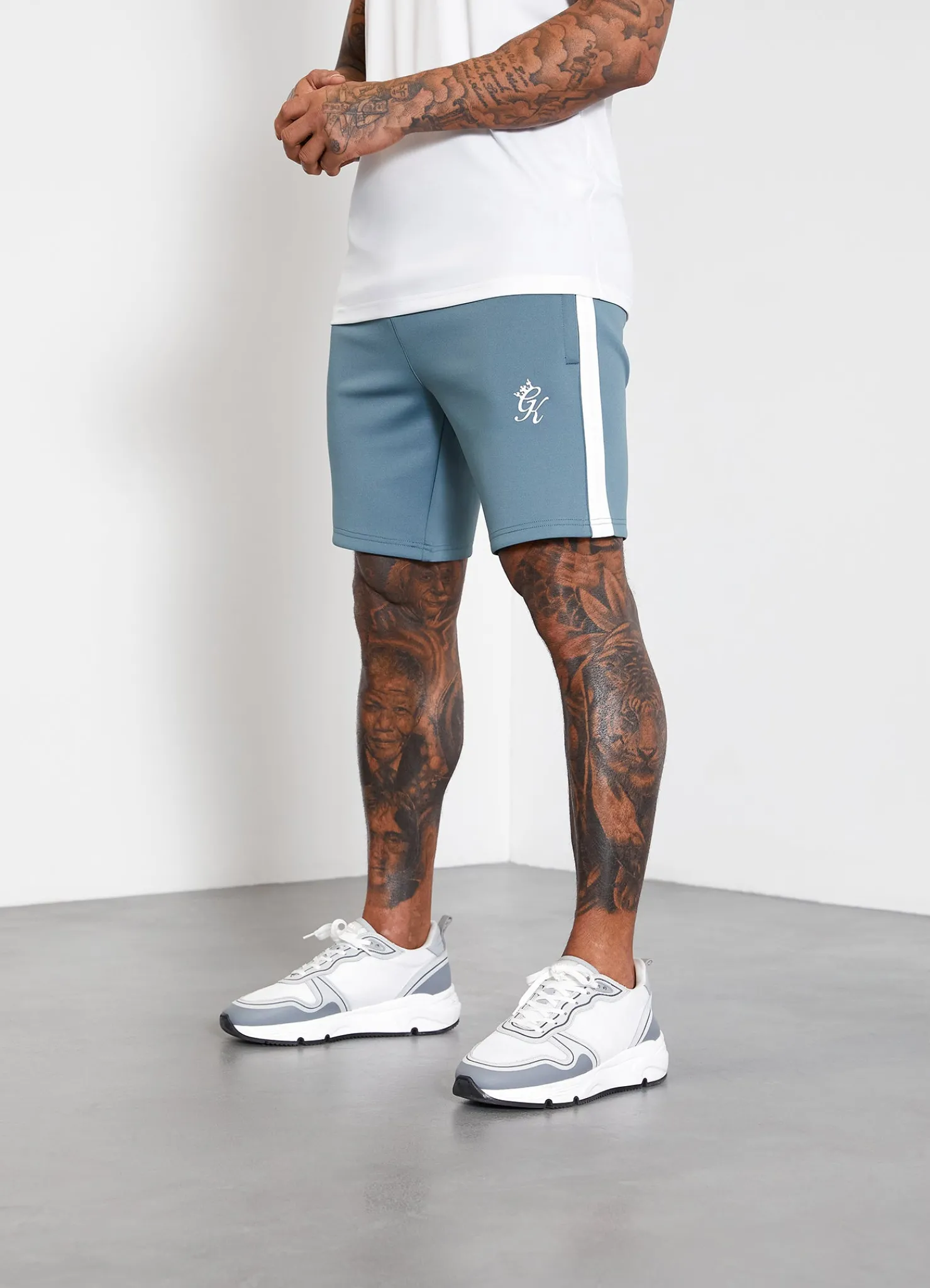 Shorts<Gym King Core Plus Poly Short Smoke Blue/White
