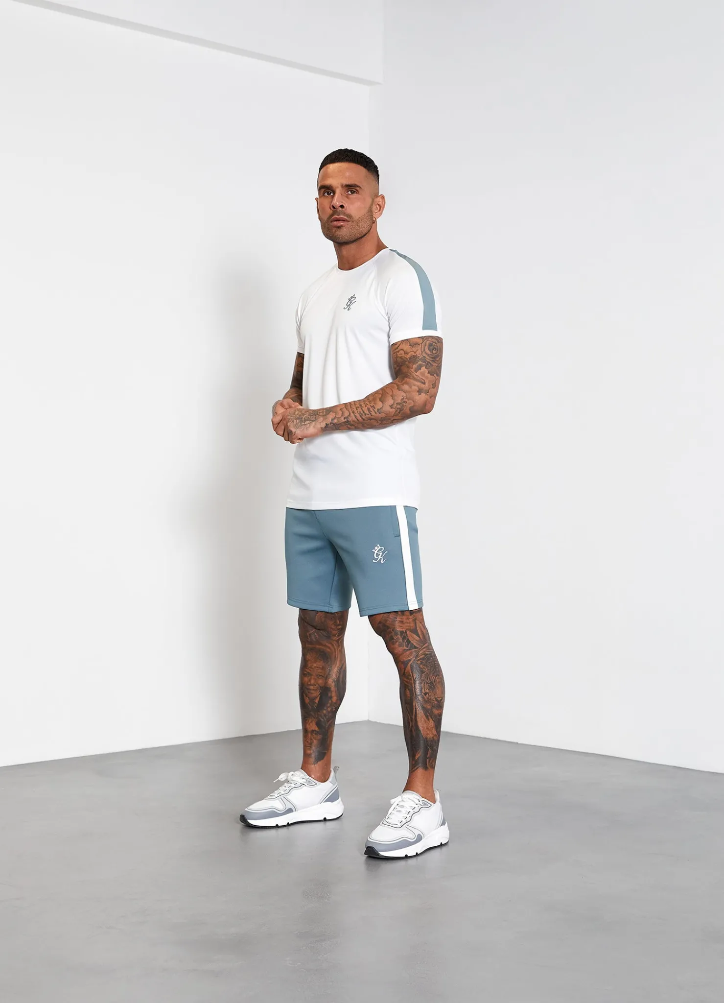 Shorts<Gym King Core Plus Poly Short Smoke Blue/White