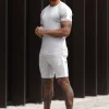 T-Shirts<Gym King Core Plus Poly Tee Grey Marl/White