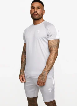 T-Shirts<Gym King Core Plus Poly Tee Grey Marl/White