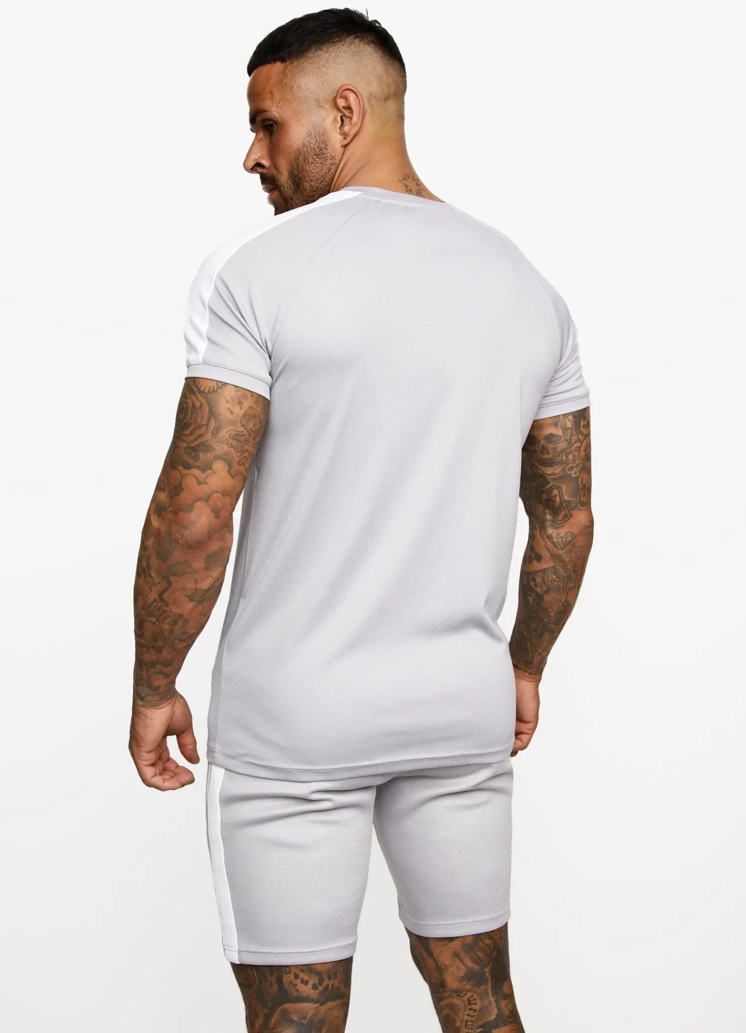 Twin Sets<Gym King Core Plus Poly Tee Grey Marl/White