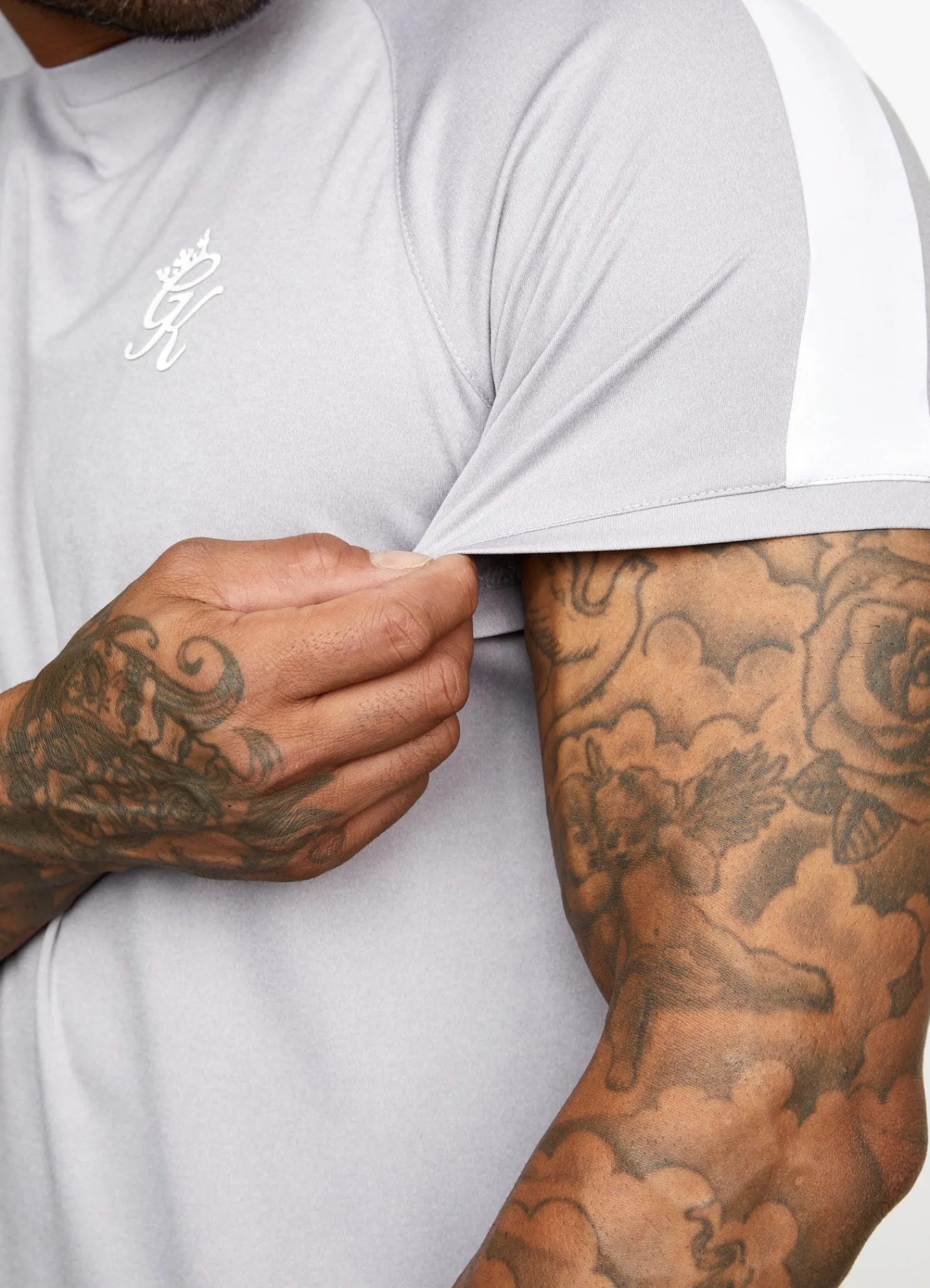 Twin Sets<Gym King Core Plus Poly Tee Grey Marl/White