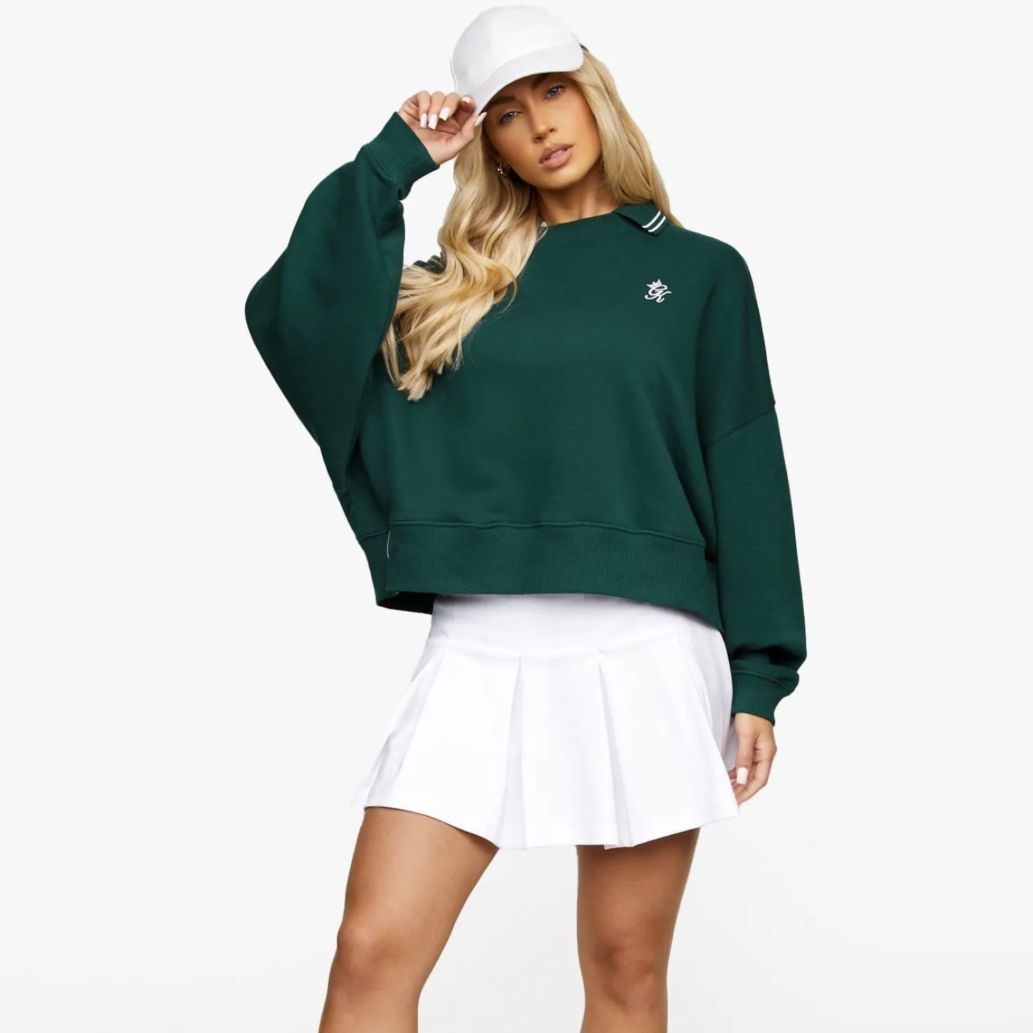 Sweatshirts<Gym King Court Luxe Crew Bottle Green