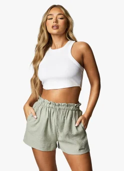 Tops & T-Shirts<Gym King Curved Hem Rib Vest White