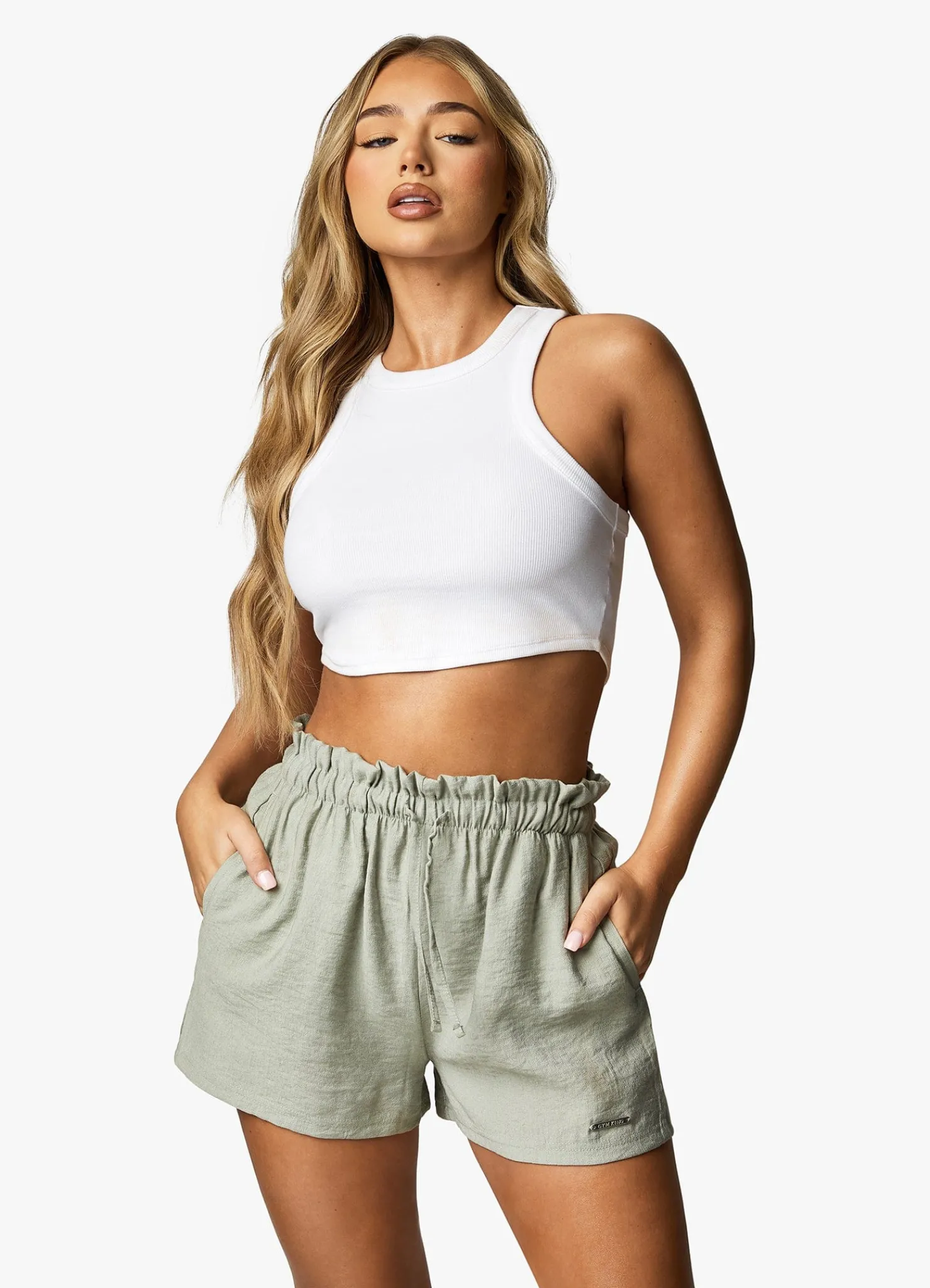 Tops & T-Shirts<Gym King Curved Hem Rib Vest White