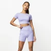 Tops & T-Shirts<Gym King Dominate Cap Sleeve Crop Tee Lilac Orchid